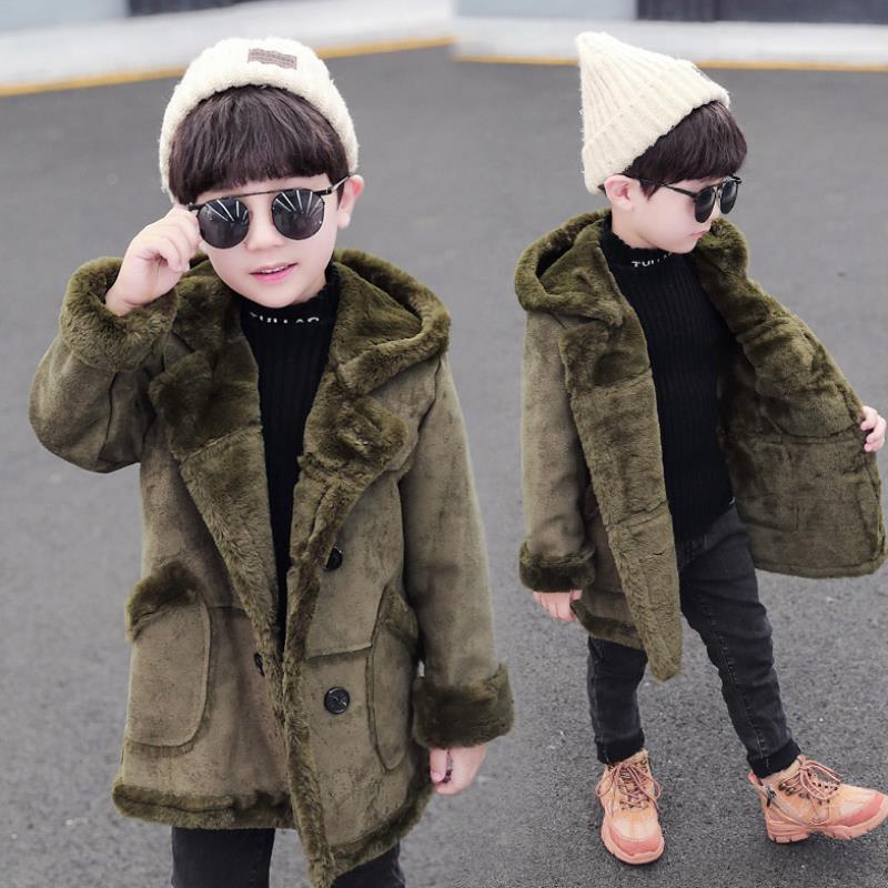 **Modische Jungen Wildleder gepolsterte Trenchcoat**