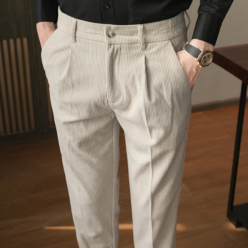 Herren Freizeithose mit Cord Slim Fit