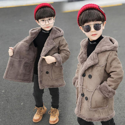 **Trench-coat Modische Jungen Wildleder gepolsterte**