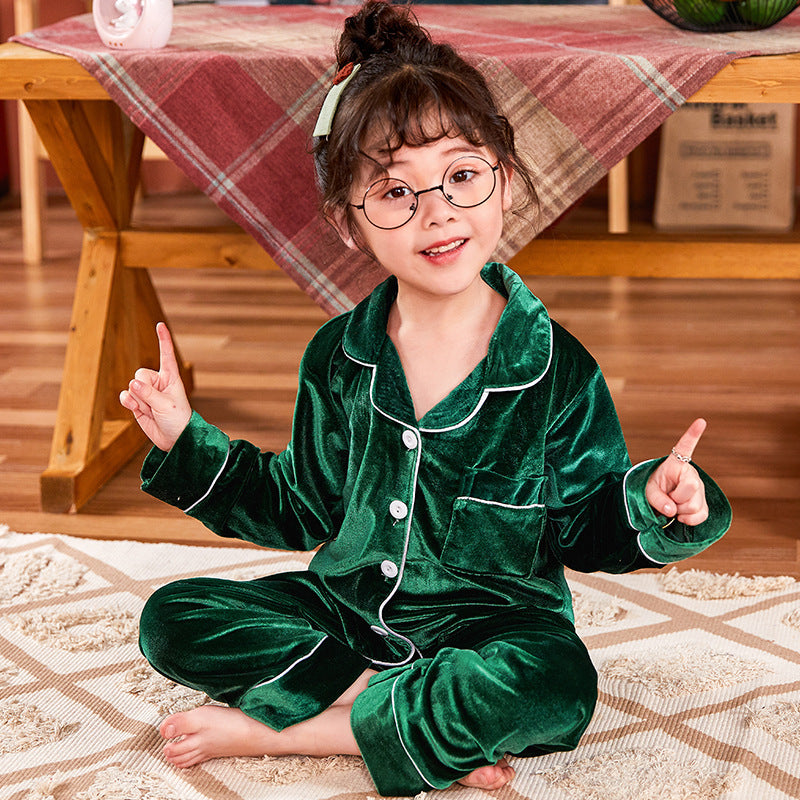 Mädchen Pyjama-Set aus Baumwolle – Einfarbig