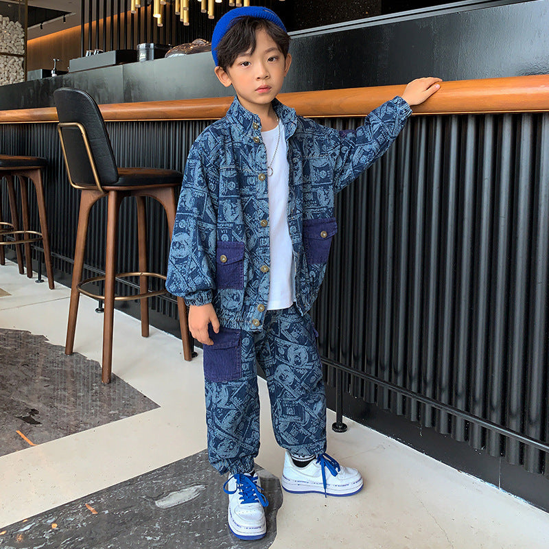 Schickes Jungen-Outfit Zweiteiliges Set für Frühling und Herbst