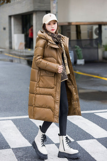 Frauen Winter Koreanischen Stil Mode Mittellangen Warmen