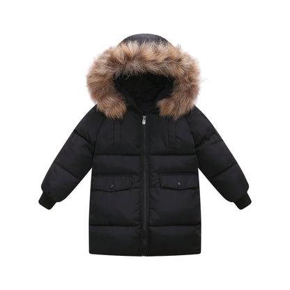 **Kinder Daunenjacke : Camouflage, Abnehmbarer Fellkragen, Dick et Warm**