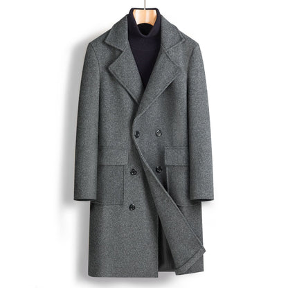 Herbst-Winter Herren Zweireihiger Manteau en longueur moyenne