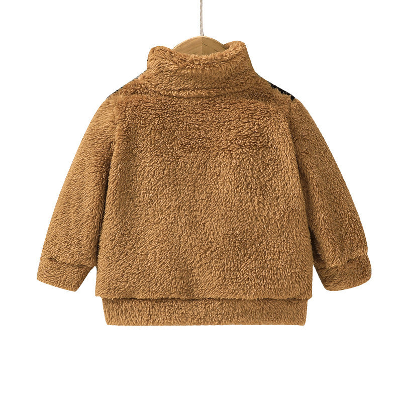 Chemise à manches longues zippée pour bébé et tout-petit, automne et hiver, manteau chaud pour loisirs