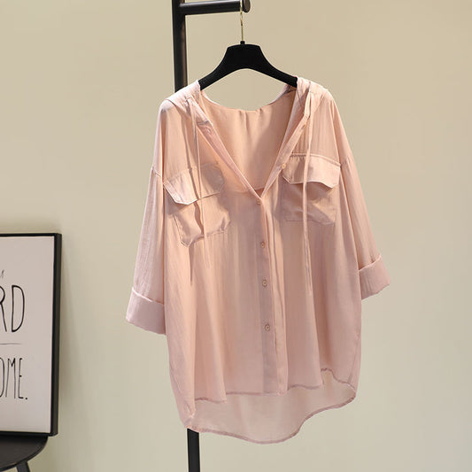 Damen Weißes Kapuzen-Shirt – Lässig