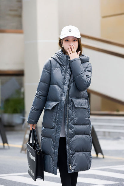 Frauen Winter Koreanischen Stil Mode Mittellangen Warmen