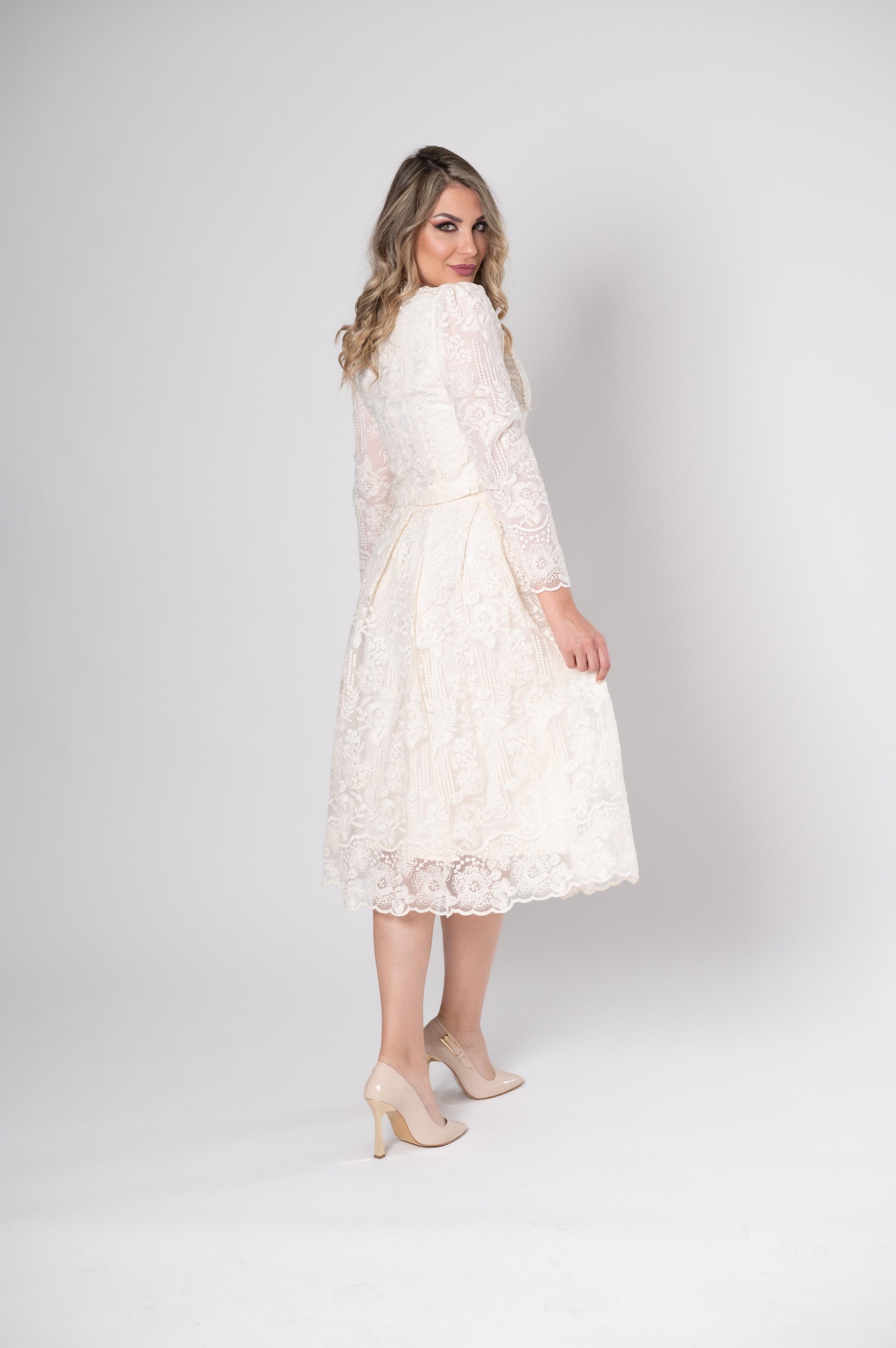 Elegantes Spitzen-Zweiteiler-Set
