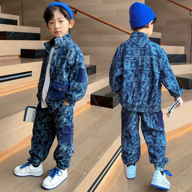 Schickes Jungen-Outfit Zweiteiliges Set für Frühling und Herbst