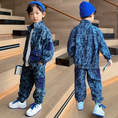 Schickes Jungen-Outfit Zweiteiliges Set für Frühling und Herbst