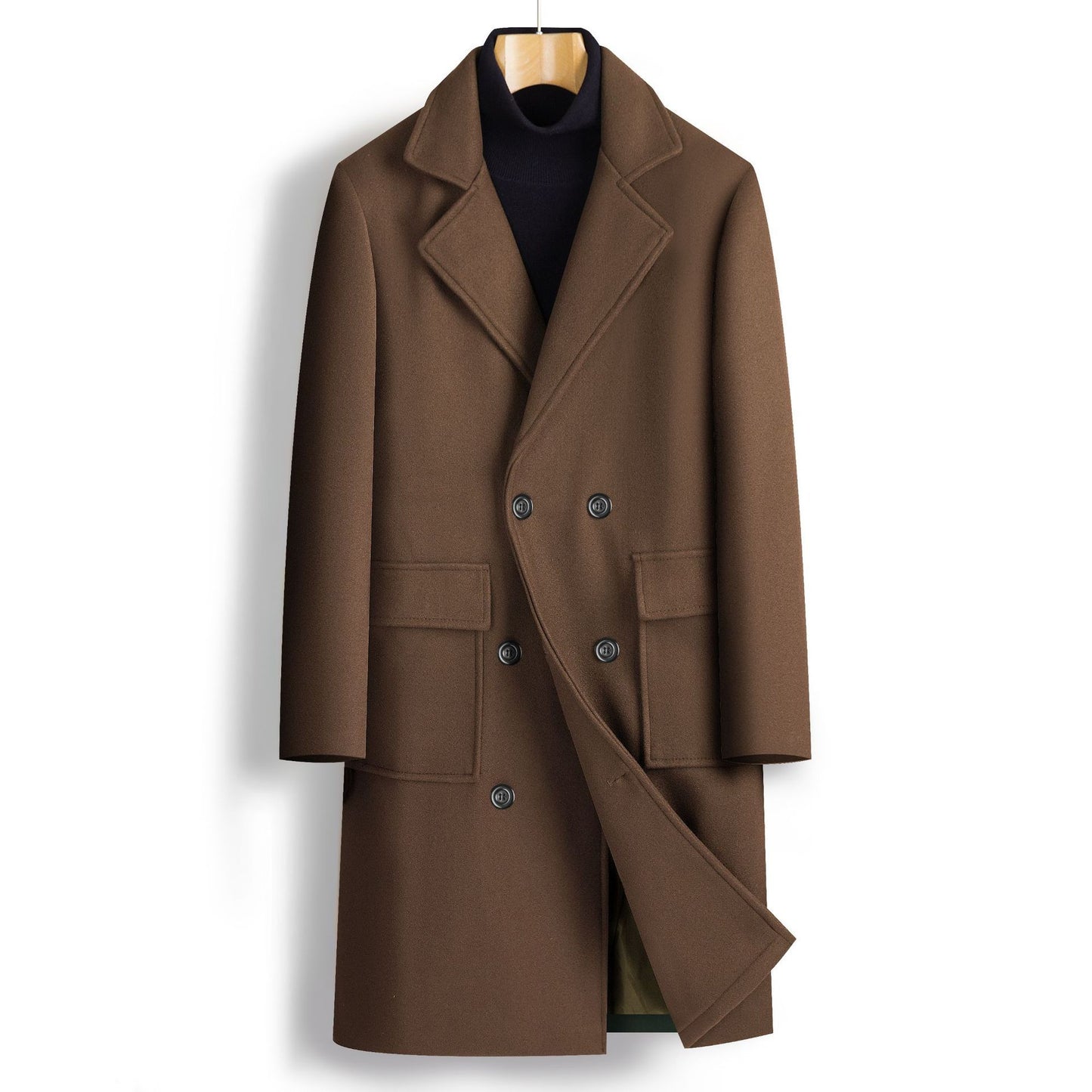 Herbst-Winter Herren Zweireihiger Manteau en longueur moyenne