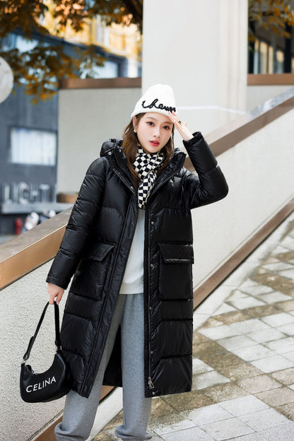 Frauen Winter Koreanischen Stil Mode Mittellangen Warmen