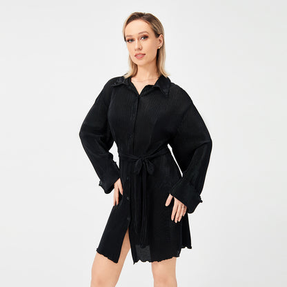 Damen Wrap & Pleat Chic Dress