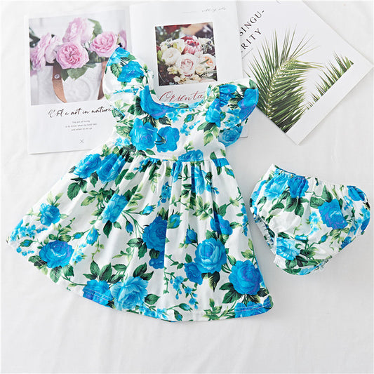 Baby Kleid mit Rüschen und Blumenmuster