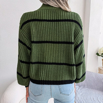 Pull en maille avec Rollkragen 