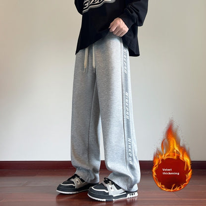 **Herren Sweatpants: Graue Fleece Freizeithosen