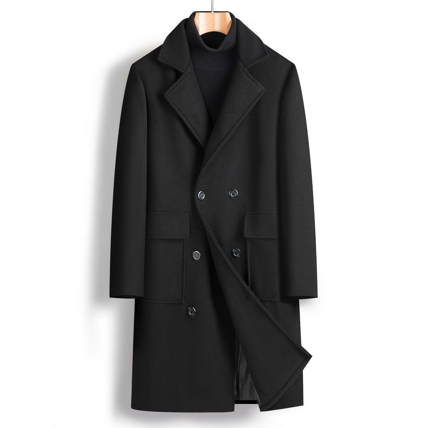 Herbst-Winter Herren Zweireihiger Manteau en longueur moyenne