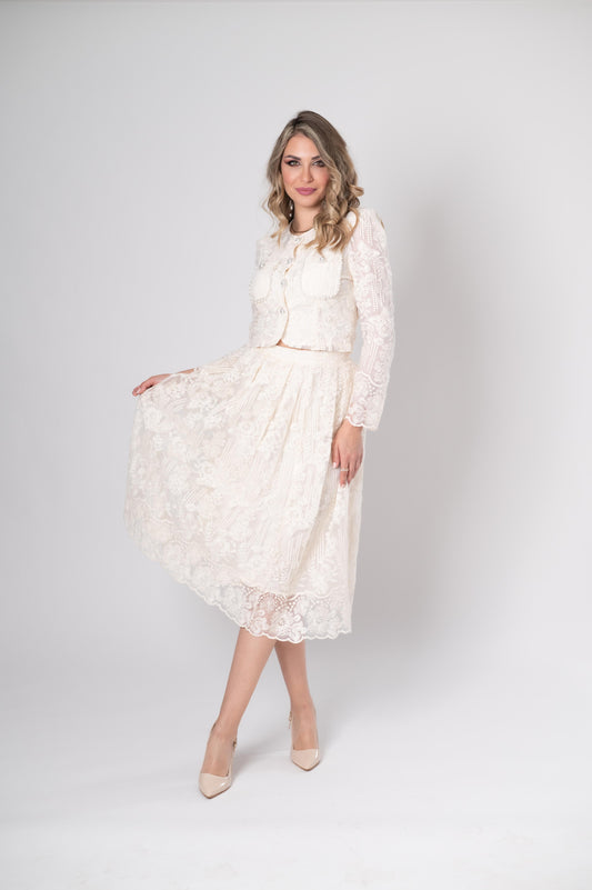 Elegantes Spitzen-Zweiteiler-Set