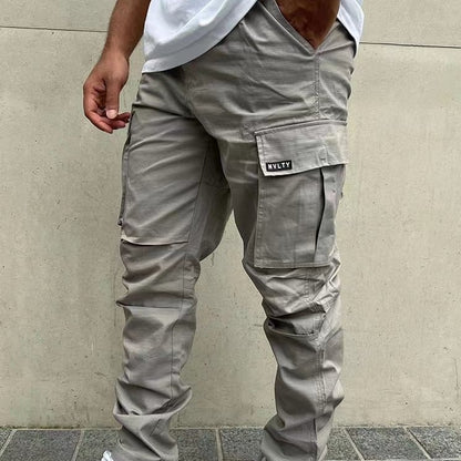 Men's Overalls European And American Independent Station Foreign Trade Drawstring Multi-pocket Casual Trousers